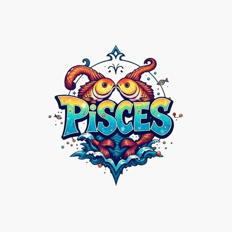Pisces Zodiac Sign Illustration Cotton Tote Bag