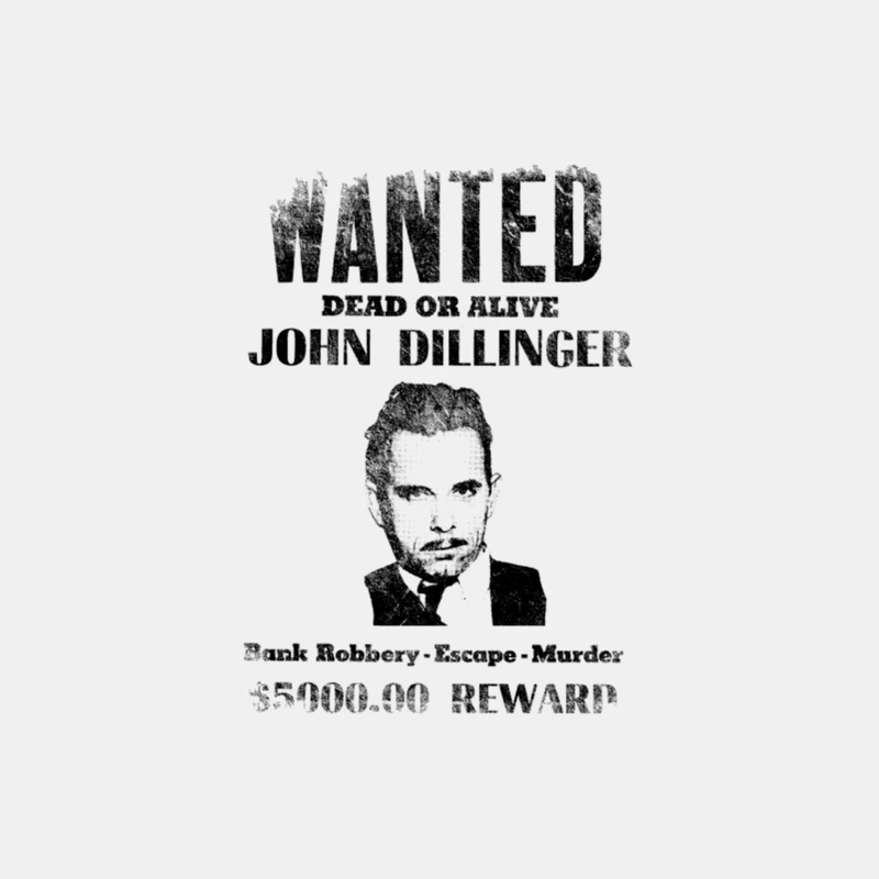 Wanted Poster John Dillinger, distressed Male Tank Top