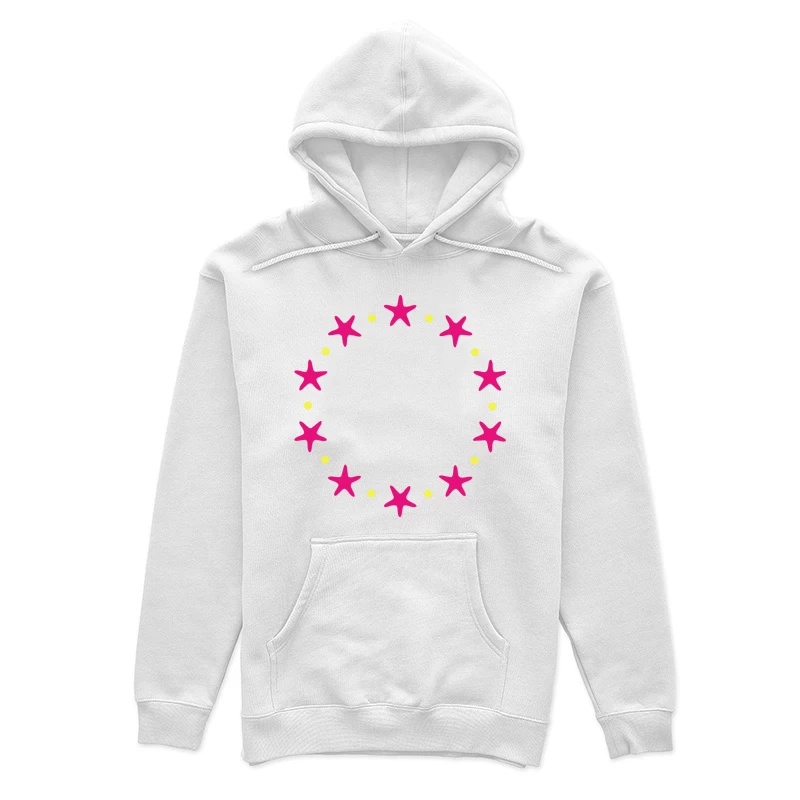 Cercle de étoiles roses avec points jaunes Femme Sweat à capuche