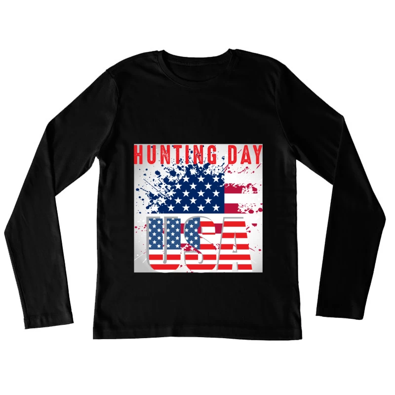 Journée de Chasse USA Femme Manches Longues T-Shirt