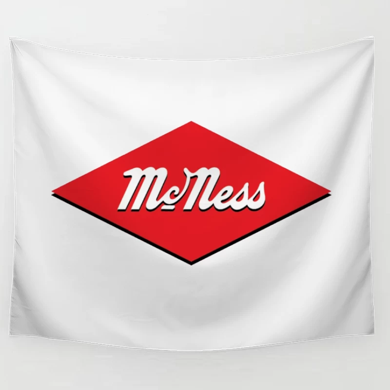 Vintage McNess Diamond Logo in Red and White Tapestry