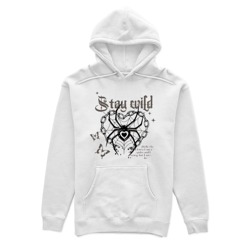 Bleib wild mit Spinne und Herzen Damen Pullover Hoodie