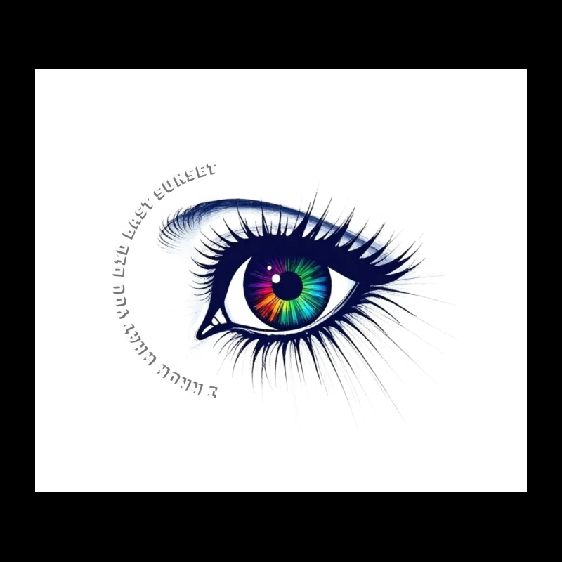 Mesmerizing Rainbow Eye Digital Art Tapestry