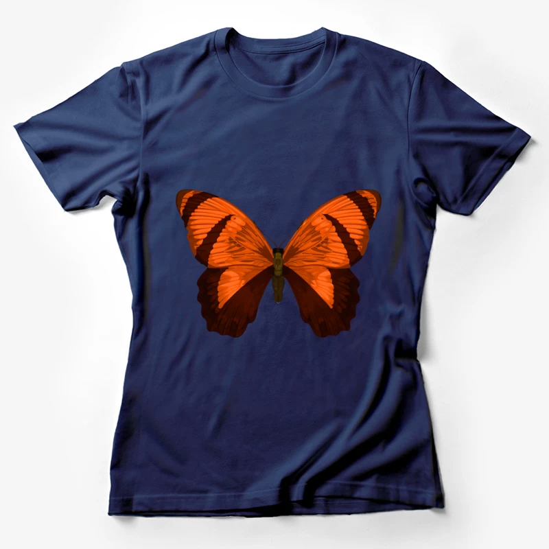 Leuchtender orangefarbener Schmetterling Damen T-Shirt