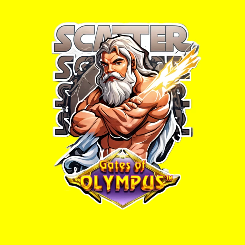 Gates of Olympus Slot Game Scatter Symbol Featuring Zeus Pin