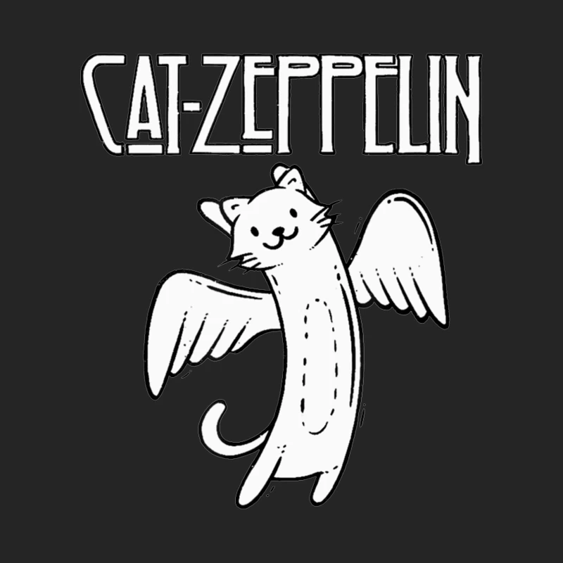 Flying Cat Zeppelin Logo - Musical Band Cartoon Male Pullover Sweatshirt