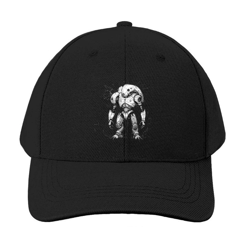 Futuristic Mechanical Robot Illustration Baseball Cap