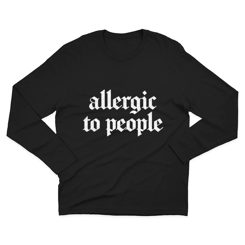 Allergic To People  Retro Faded-Style Typography Apparel Male Long Sleeve T-Shirt
