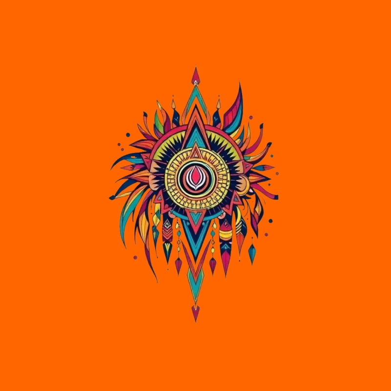 Vibrant Tribal Mandala Art Mouse Pad