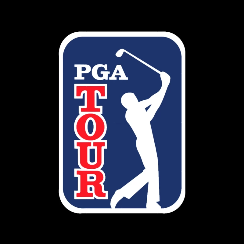 Official PGA Tour Professional Golf Logo with Silhouetted Golfer Mouse Pad