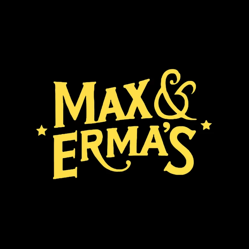 Max & Erma's Yellow Typography Logo Design Pin