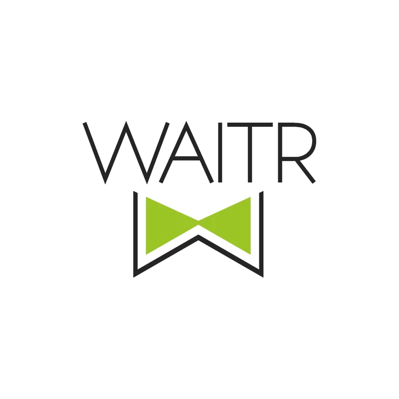 Waitr Food Delivery Service Logo with Green Bowtie Design Tapestry