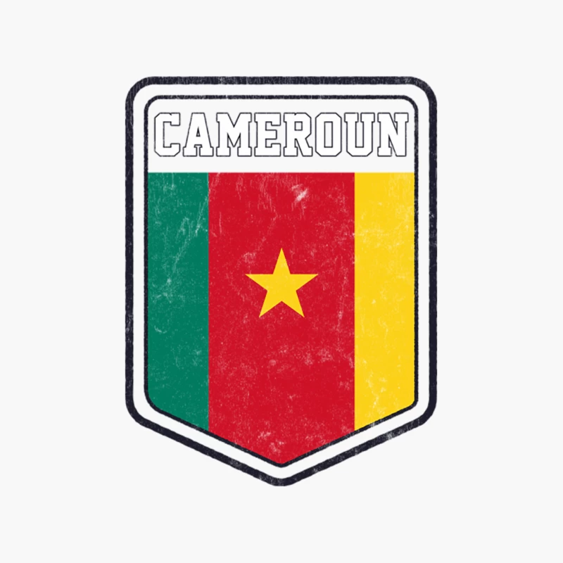 Cameroun  Vintage Look Flag Design Cotton Tote Bag