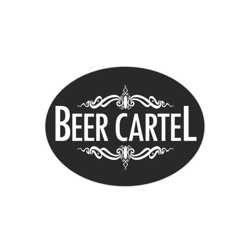 Elegant Black and White Beer Cartel Logo with Ornamental Frame Tapestry