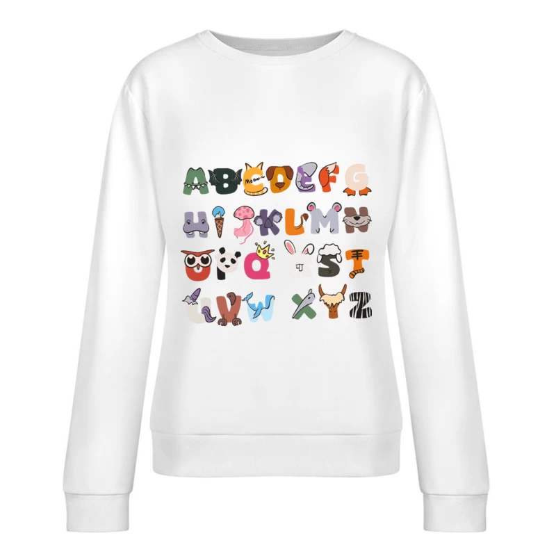Tieralphabetbuchstaben Damen Pullover Sweatshirt