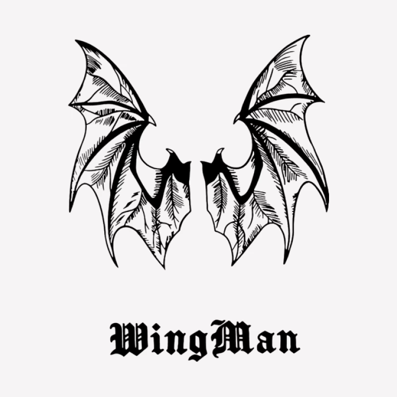 Fledermausflügel-Design mit Schriftzug Herren T-Shirt