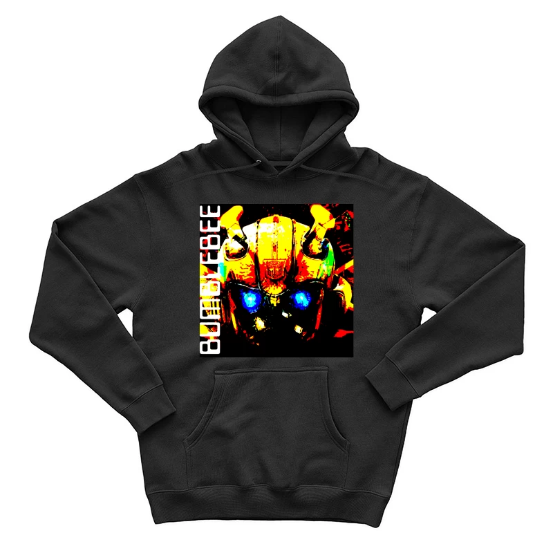 Stylized Bumblebee Autobot Portrait in Vibrant Colors Male Pullover Hoodie