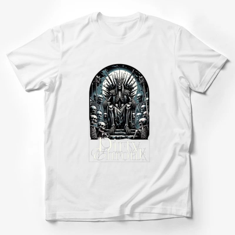 Gothic Skeleton King on Skull Throne Male T-Shirt