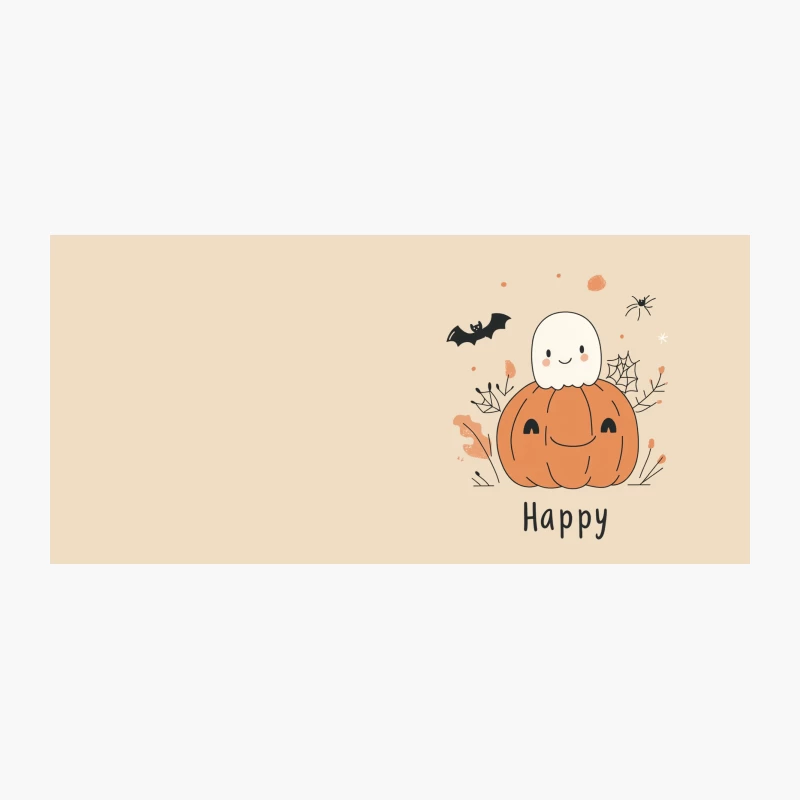 Cute Halloween Cartoon with Pumpkin and Ghost Coffee Mug