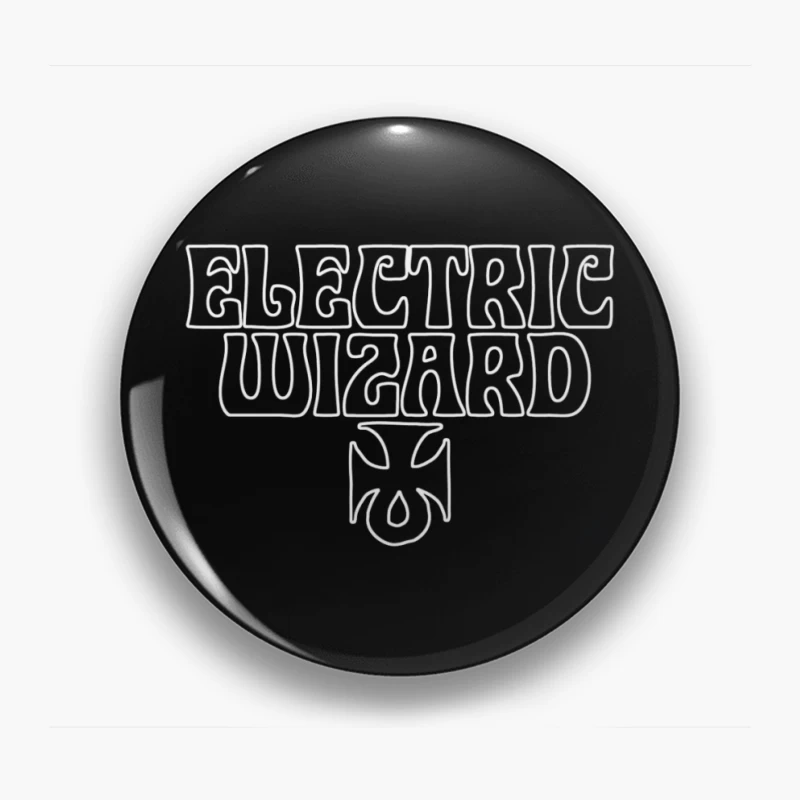 Electric Wizard Doom Metal Band Logo with Iron Cross Pin