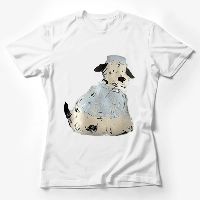Niedlicher Cartoon-Hund mit Hemd Damen T-Shirt