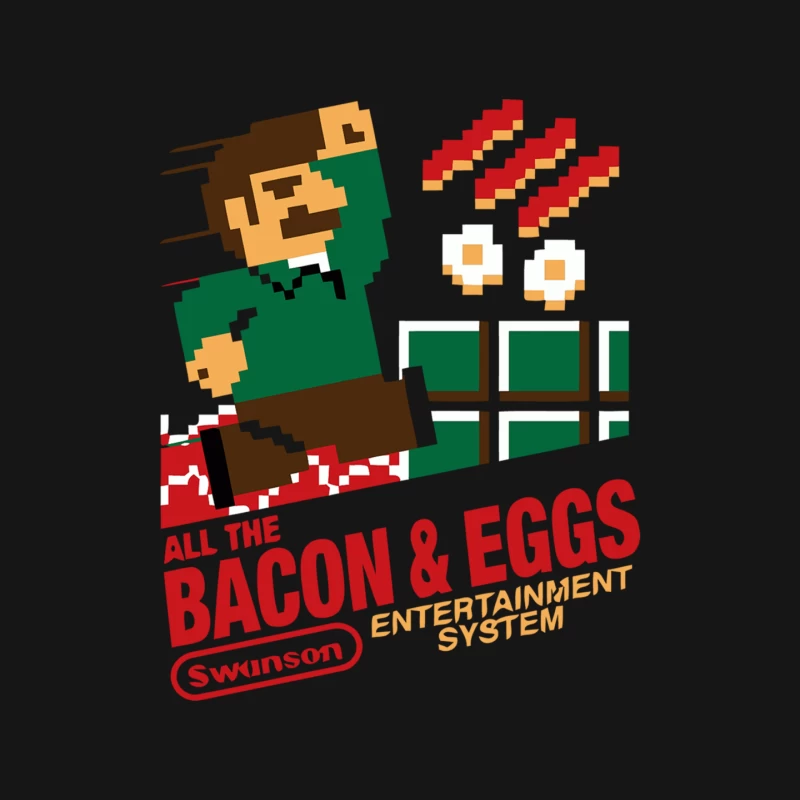 Retro Gaming Parody: All the Bacon & Eggs Entertainment System Mouse Pad