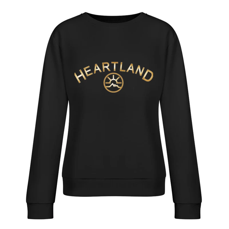 Heartland Hockey Logo with Golden Text and Minimalist Design Female Pullover Sweatshirt