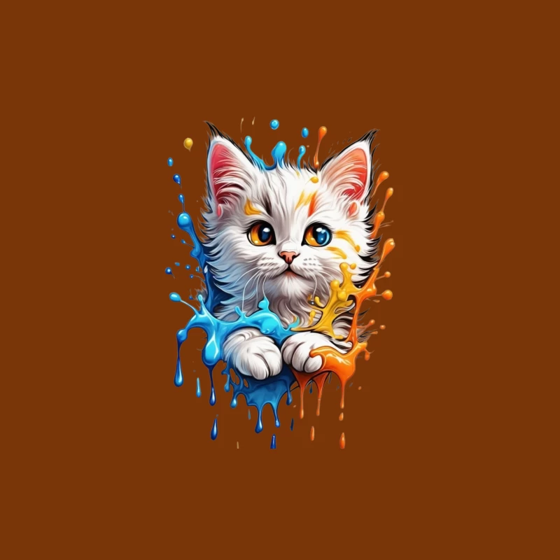 Cute Colorful Cat Illustration iPhone Case