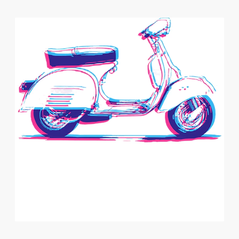 3D Vespa Design Throw Pillow