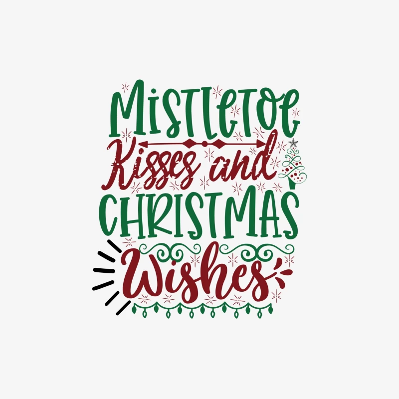 Souhaits de Noël et baisers sous le gui Homme Manches Longues T-Shirt