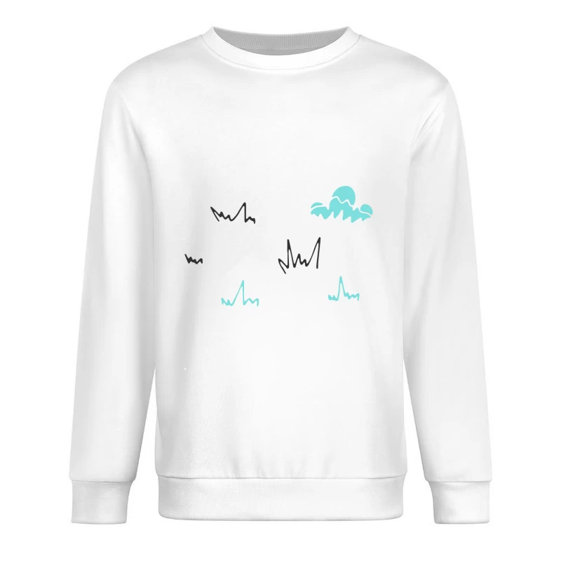 Illustration abstraite avec nuages et traits Homme Sweat-shirt à enfiler