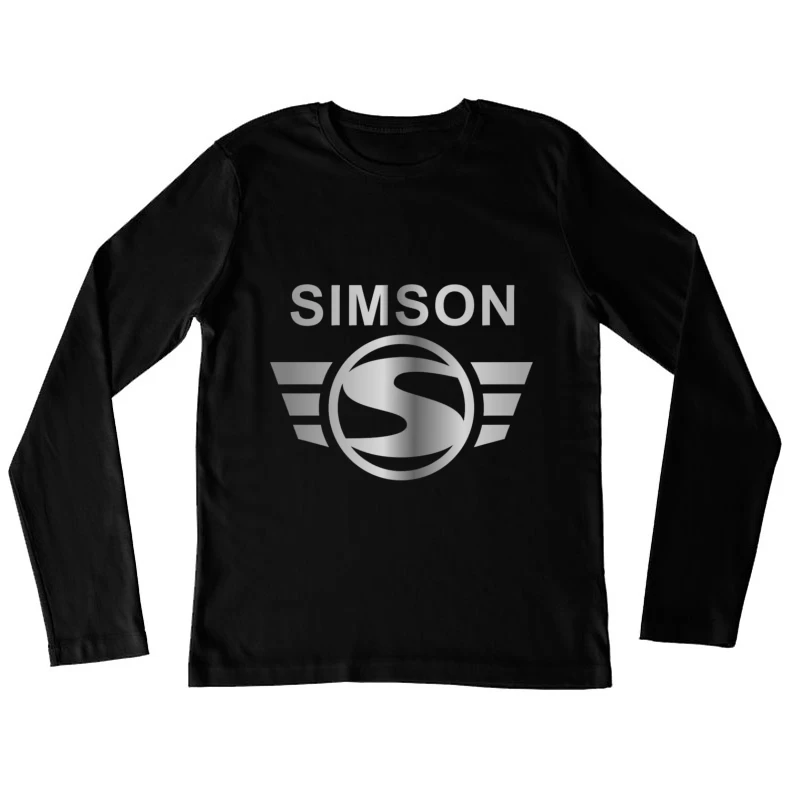 Simson Vintage Motorcycle Brand Logo with Silver Wings Female Long Sleeve T-Shirt