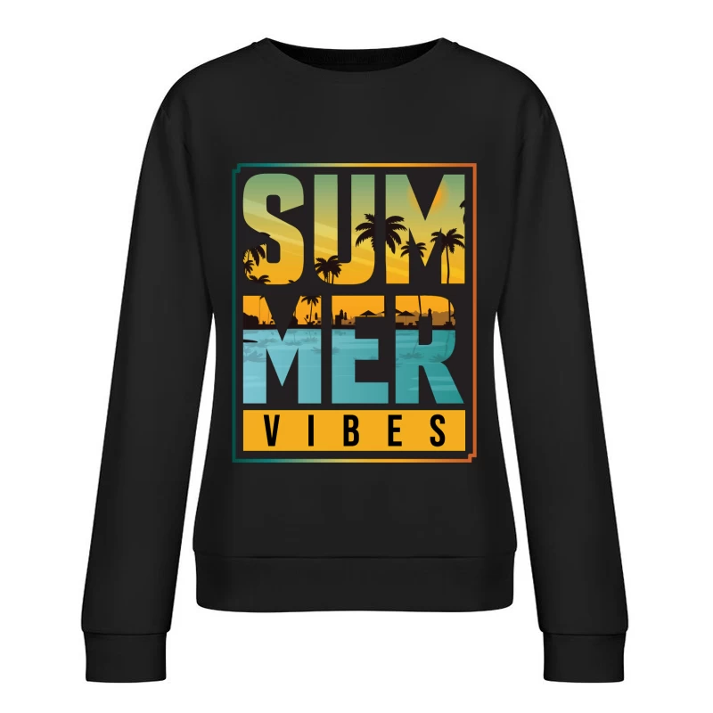 Sommerstimmung mit Palmen Damen Pullover Sweatshirt