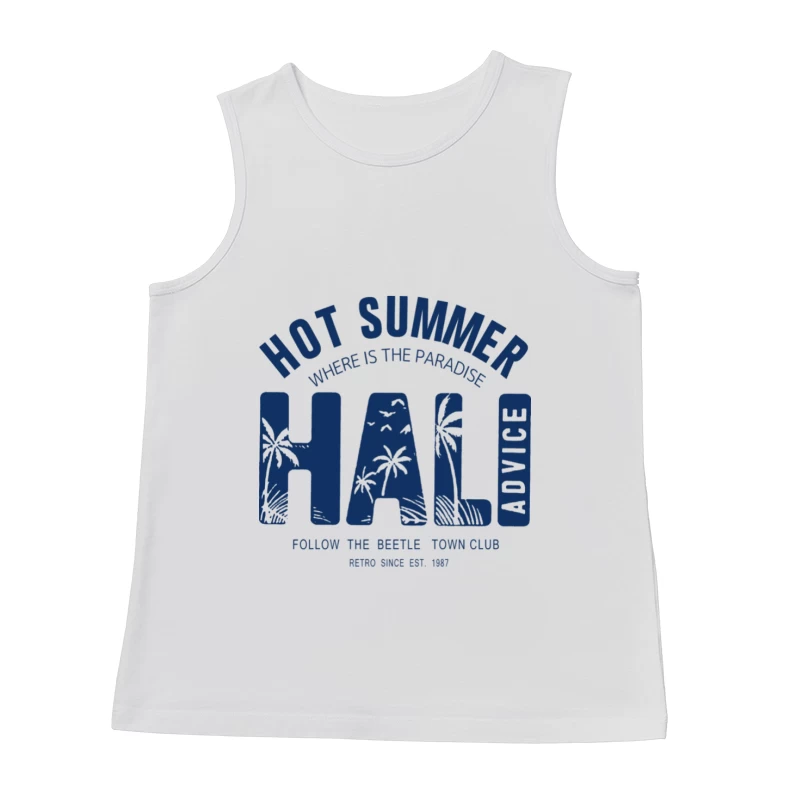 Heißer Sommerparadies-Grafik mit Retro-Stil Herren Tanktops