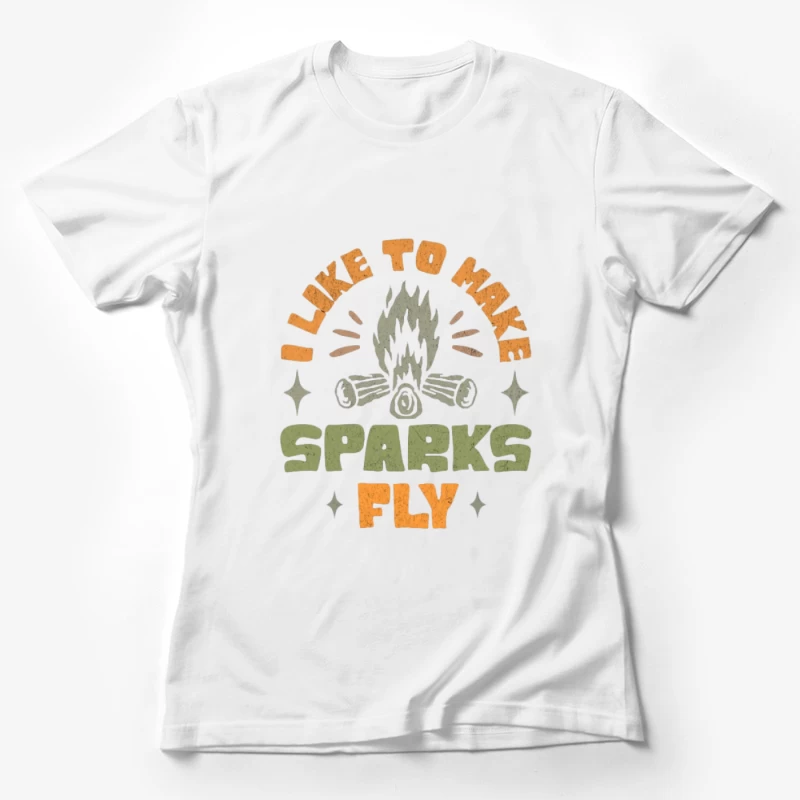 Lagerfeuer Grafik: Funken fliegen Damen T-Shirt