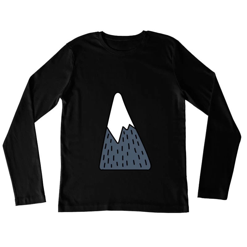 Montagne stylisée avec sommet enneigé Femme Manches Longues T-Shirt
