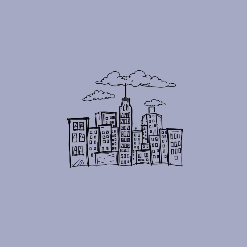 Artistic Doodle of a City Skyline Travel Mug