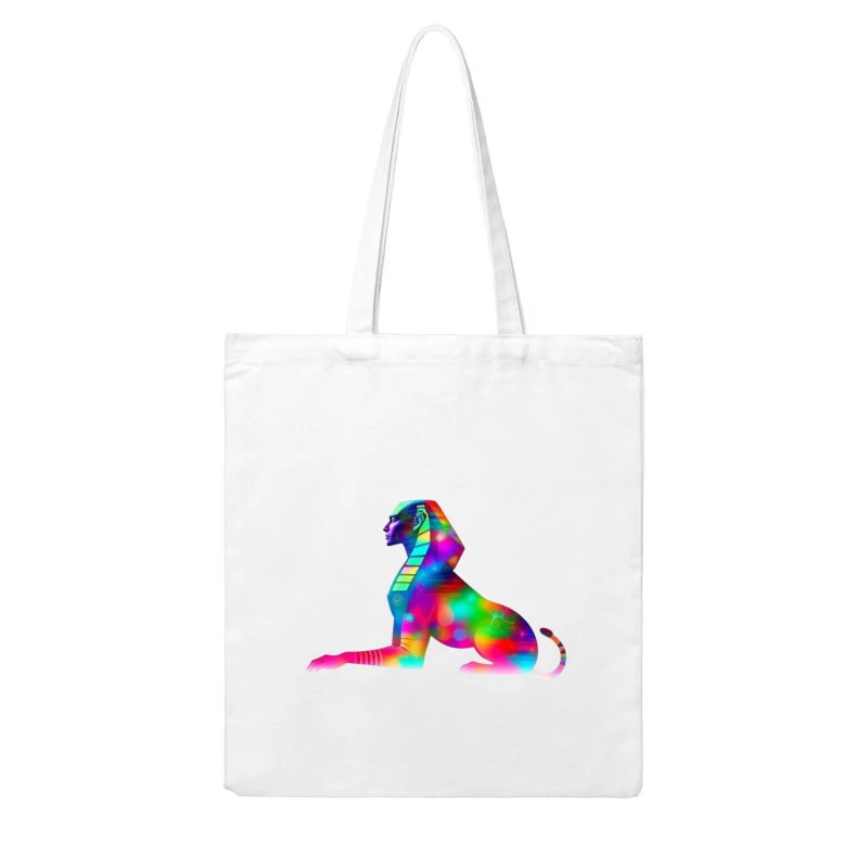 Colorful Abstract Sphinx Art Cotton Tote Bag