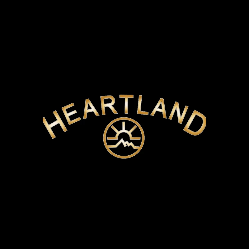 Heartland Hockey Logo with Golden Text and Minimalist Design Tapestry