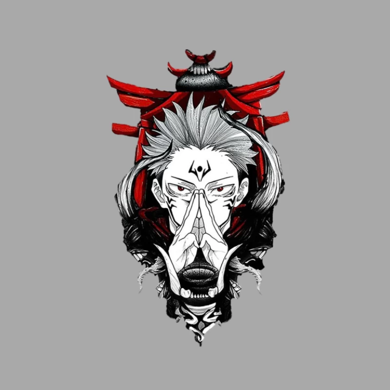 Dämonisches Samurai-Porträt Herren Pullover Hoodie