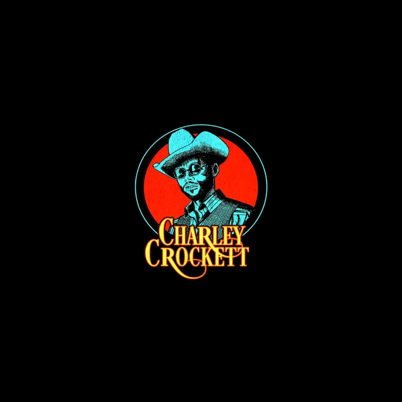 Vintage Charley Crockett Western Music Logo Design Desk Mat