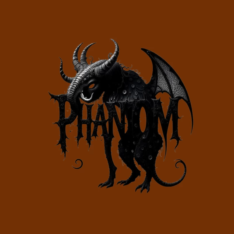 Gothic Phantom Beast with Horns and Wings Dark Art Illustration Mouse Pad