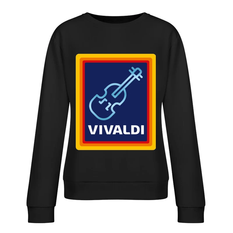 Vivaldi Classical Music Logo with Violin Icon Female Pullover Sweatshirt