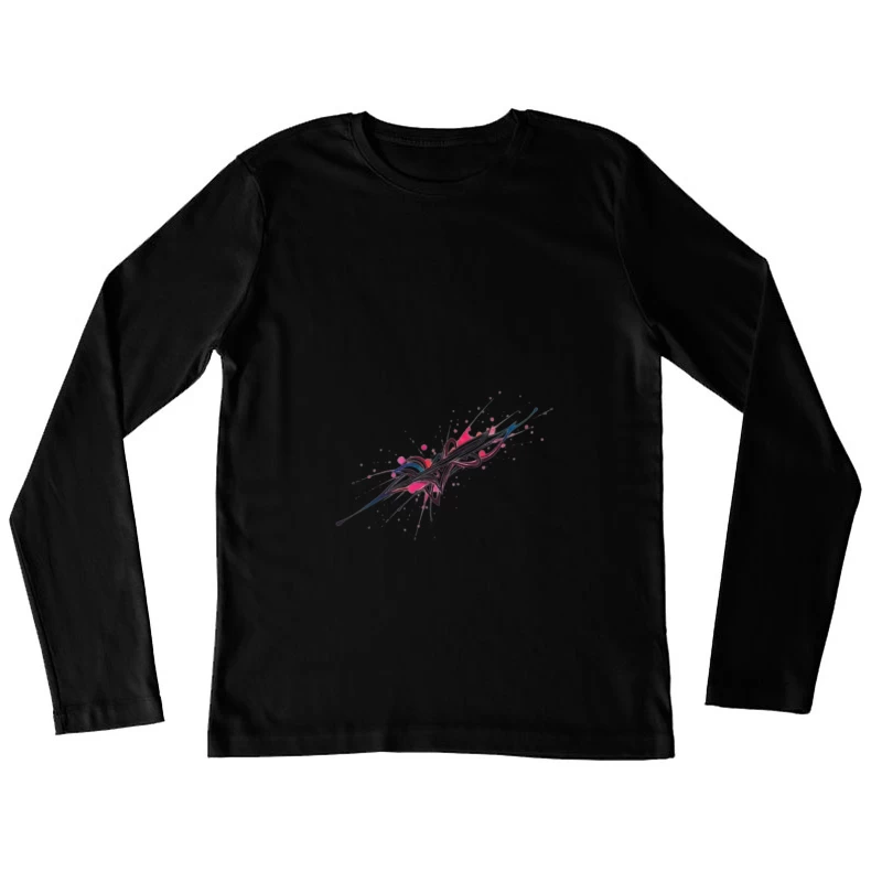 Abstract Colorful Splash Design Female Long Sleeve T-Shirt