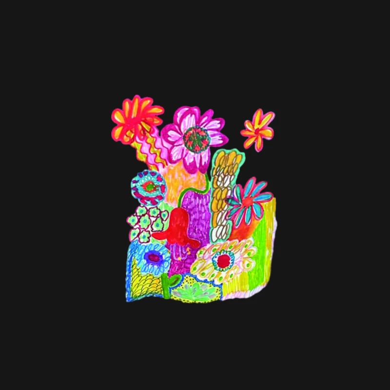 Bunte Blumenkollage Herren Langarm T-Shirt
