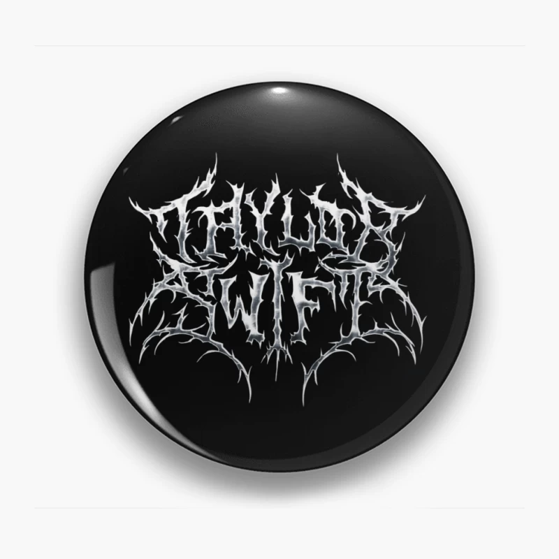 Gothic Metal Band Logo Design Pin