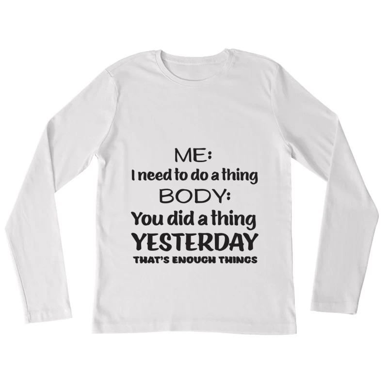 Conversation humoristique sur la procrastination Femme Manches Longues T-Shirt