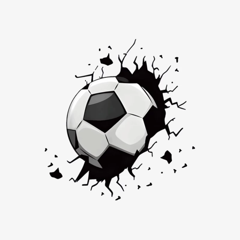 Fußball zerbricht die Wand Damen Langarm T-Shirt