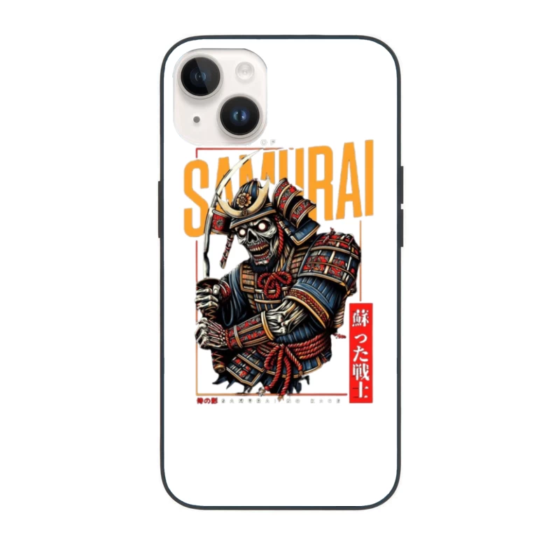 Undead Samurai Warrior in Traditional Armor - Japanese Digital Art iPhone Case