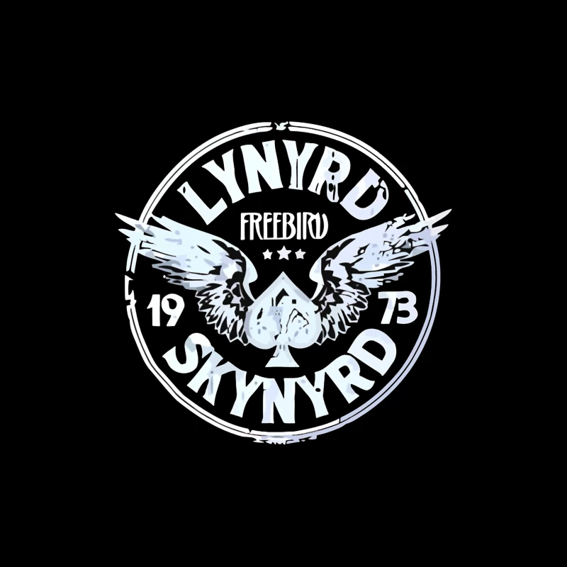 Lynyrd Skynyrd Freebird Winged Spade Logo 1973 Throw Pillow